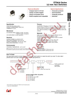 PTS635SL43 LFS datasheet  